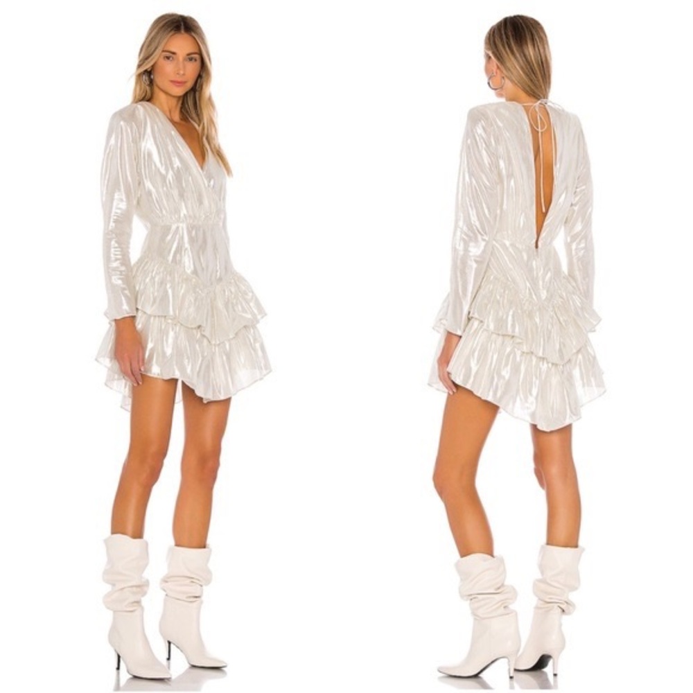 LPA metallic ruffle dress